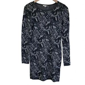 MATTY M Size Medium Paisley Sweater Dress Gray Comfy Cozy Warm